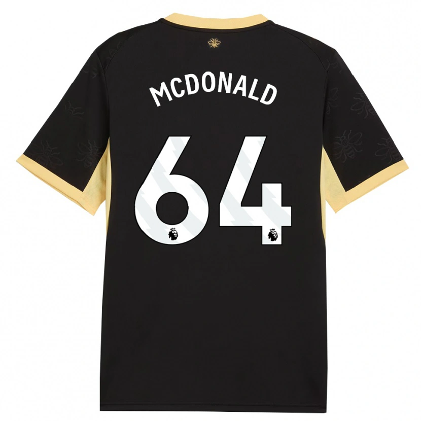 Danxen Hombre Camiseta Rowan Mcdonald #64 Negro Amarillo 2ª Equipación 2026/27 La Camisa México