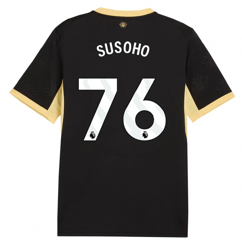 Danxen Hombre Camiseta Mahamadou Susoho #76 Negro Amarillo 2ª Equipación 2026/27 La Camisa México
