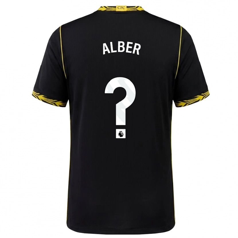 Danxen Hombre Camiseta Mara Alber #0 Negro Amarillo 2ª Equipación 2026/27 La Camisa México