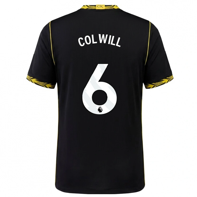 Danxen Hombre Camiseta Levi Colwill #6 Negro Amarillo 2ª Equipación 2026/27 La Camisa México