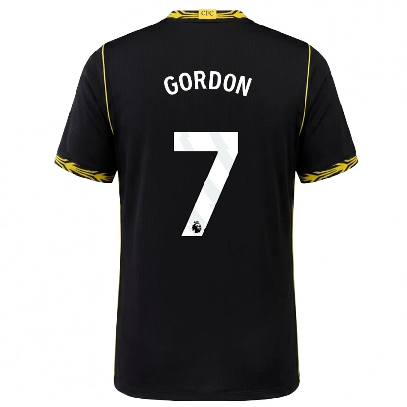 Danxen Hombre Camiseta Sol Gordon #7 Negro Amarillo 2ª Equipación 2026/27 La Camisa México