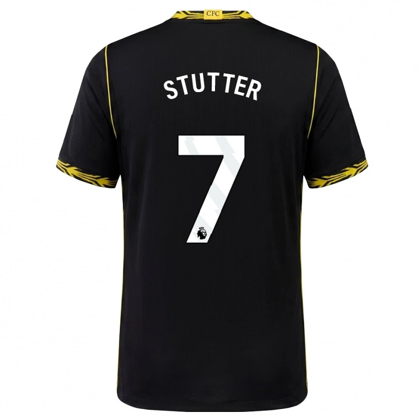 Danxen Hombre Camiseta Ronnie Stutter #7 Negro Amarillo 2ª Equipación 2026/27 La Camisa México