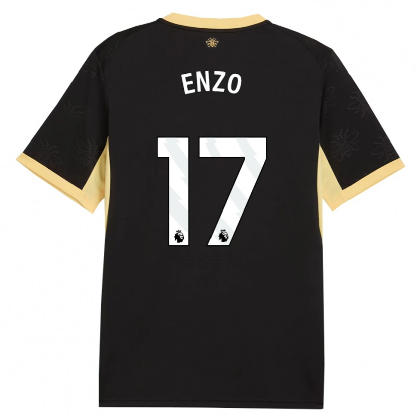 Danxen Hombre Camiseta Enzo Fernández #17 Negro Amarillo 2ª Equipación 2026/27 La Camisa México