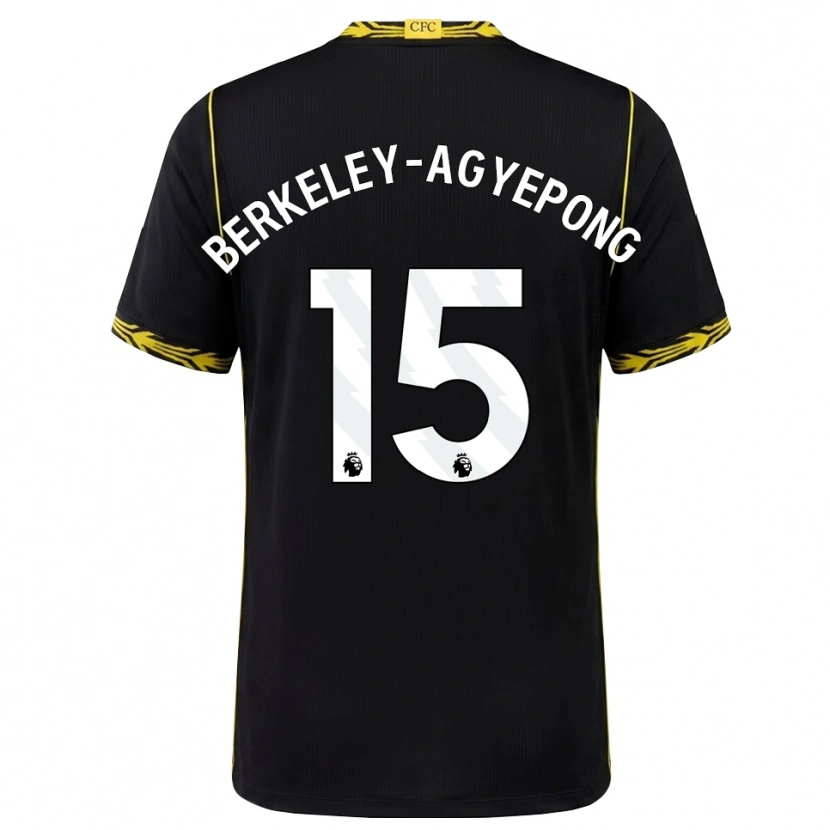 Danxen Hombre Camiseta Jeremiah Berkeley-Agyepong #15 Negro Amarillo 2ª Equipación 2026/27 La Camisa México