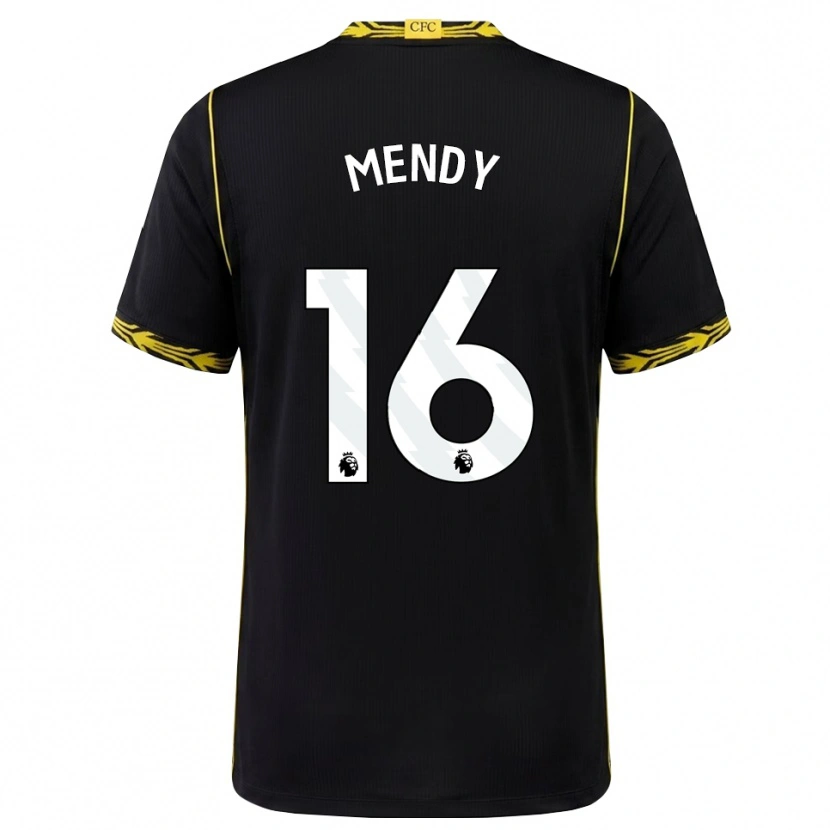 Danxen Hombre Camiseta Edouard Mendy #16 Negro Amarillo 2ª Equipación 2026/27 La Camisa México