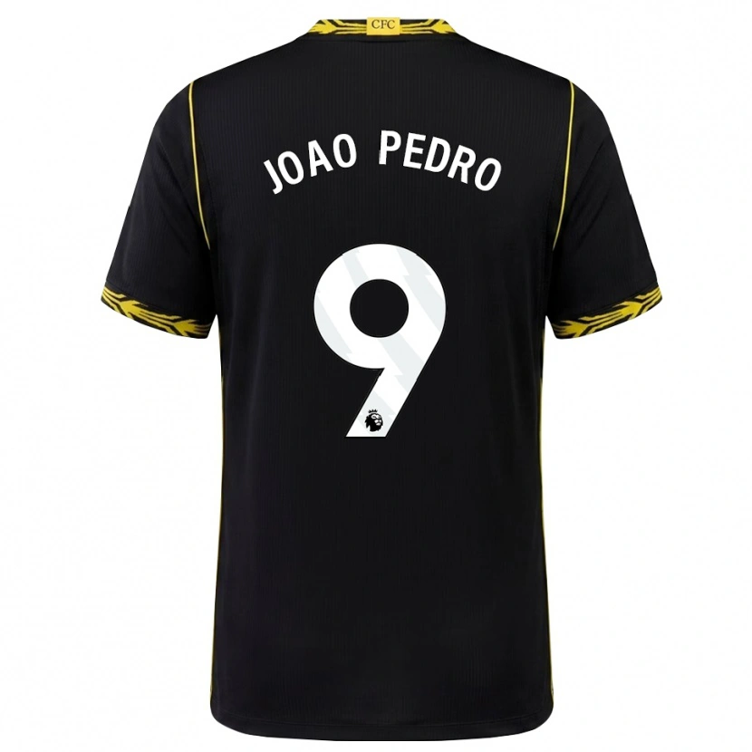 Danxen Hombre Camiseta João Pedro #9 Negro Amarillo 2ª Equipación 2026/27 La Camisa México