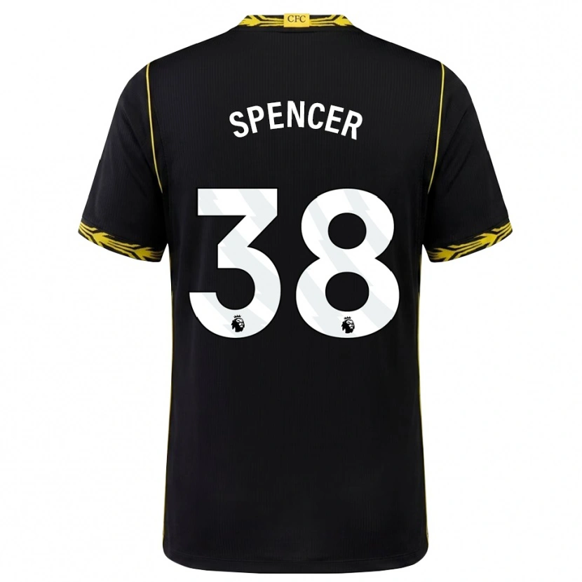 Danxen Hombre Camiseta Becky Spencer #38 Negro Amarillo 2ª Equipación 2026/27 La Camisa México