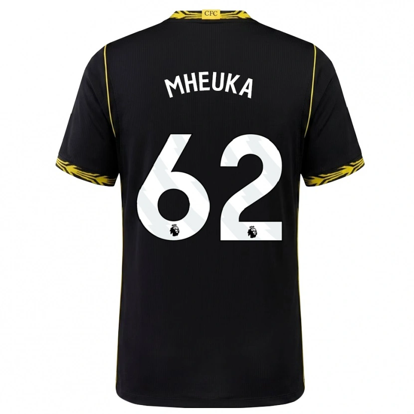 Danxen Hombre Camiseta Shumaira Mheuka #62 Negro Amarillo 2ª Equipación 2026/27 La Camisa México