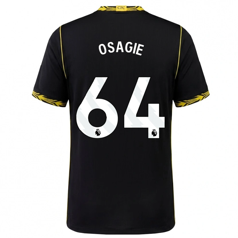 Danxen Hombre Camiseta Justin Osagie #64 Negro Amarillo 2ª Equipación 2026/27 La Camisa México