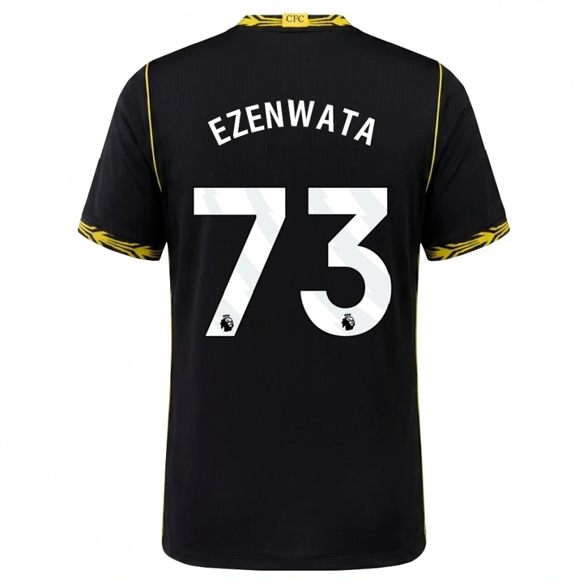 Danxen Hombre Camiseta Chizaram Ezenwata #73 Negro Amarillo 2ª Equipación 2026/27 La Camisa México