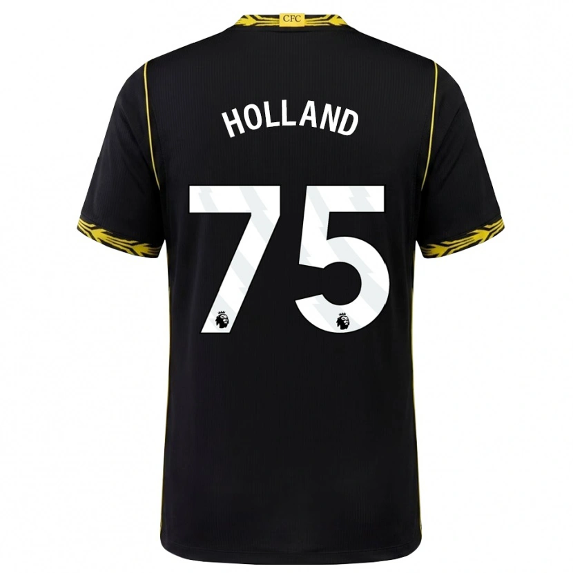 Danxen Hombre Camiseta Charlie Holland #75 Negro Amarillo 2ª Equipación 2026/27 La Camisa México