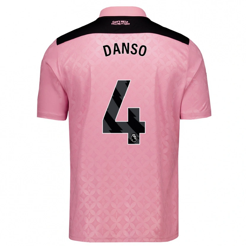 Danxen Hombre Camiseta Kevin Danso #4 Rosaclaro Negro 2ª Equipación 2026/27 La Camisa México