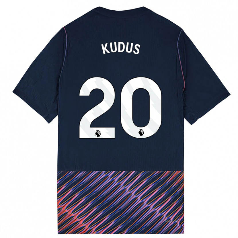 Danxen Hombre Camiseta Mohammed Kudus #20 Azulreal Blanco 2ª Equipación 2026/27 La Camisa México