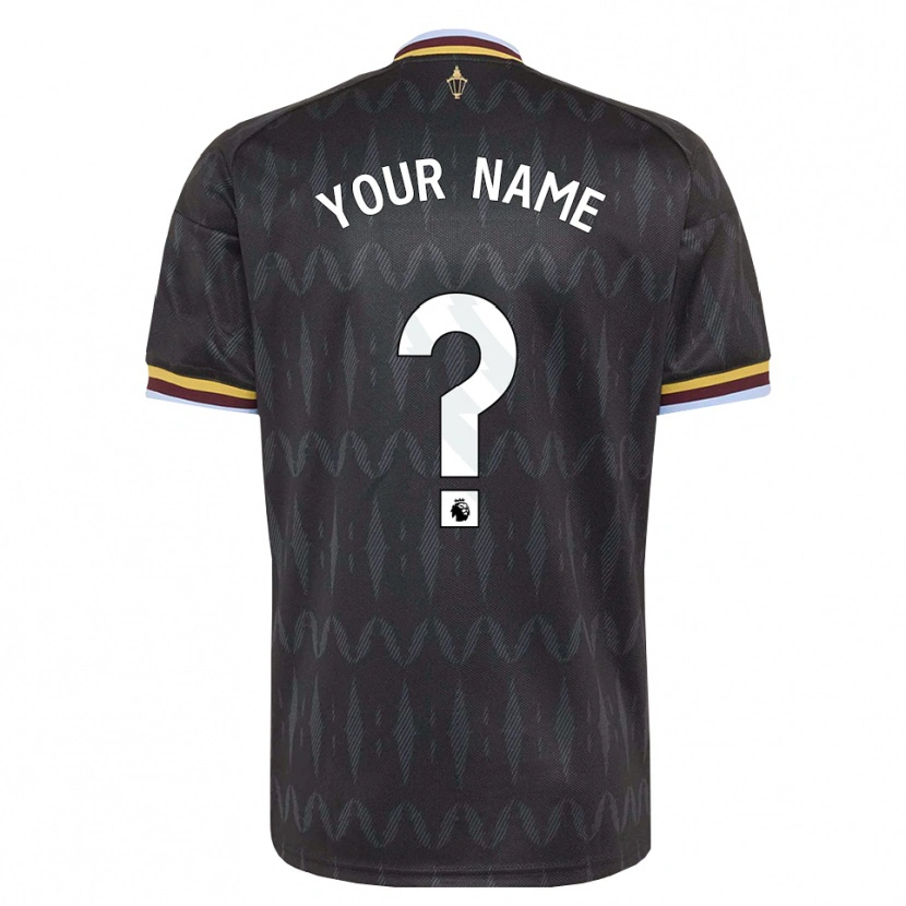 Danxen Hombre Camiseta Su Nombre #0 Azulaciano Negro Amarillo 2ª Equipación 2026/27 La Camisa México
