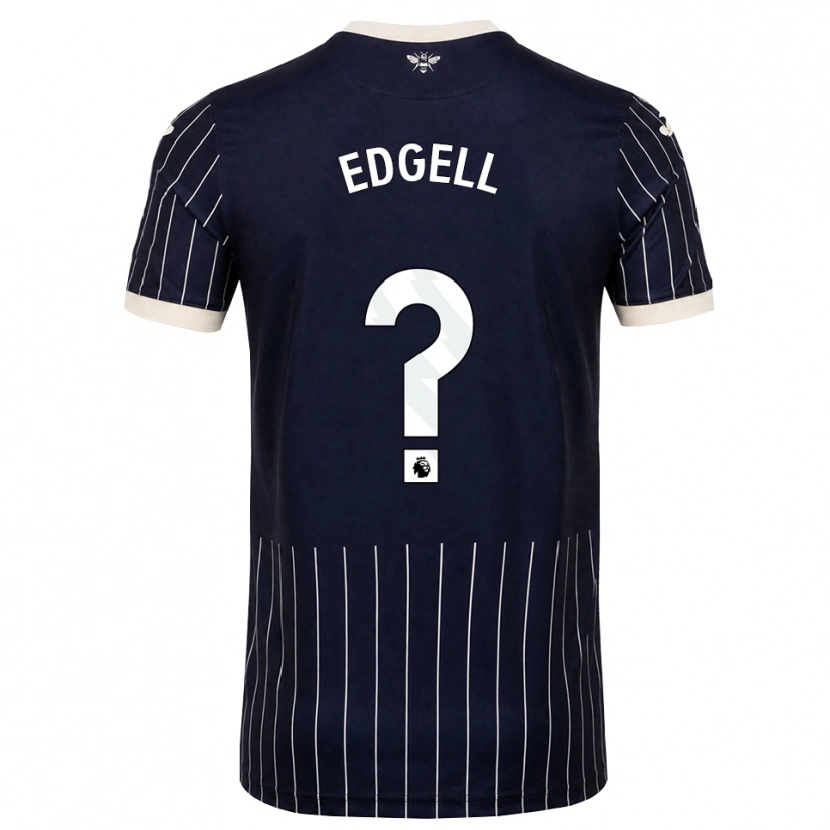 Danxen Hombre Camiseta Vincent Edgell #0 Negro Blanco 2ª Equipación 2026/27 La Camisa México