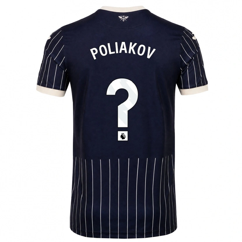 Danxen Hombre Camiseta Adam Poliakov #0 Negro Blanco 2ª Equipación 2026/27 La Camisa México