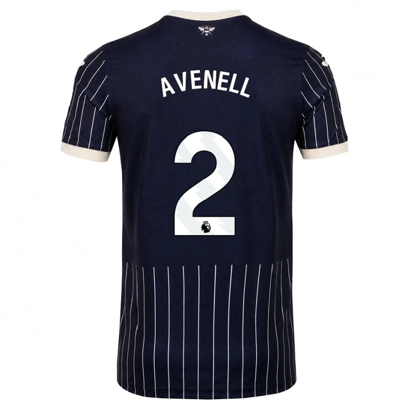 Danxen Hombre Camiseta Caelan Avenell #2 Negro Blanco 2ª Equipación 2026/27 La Camisa México