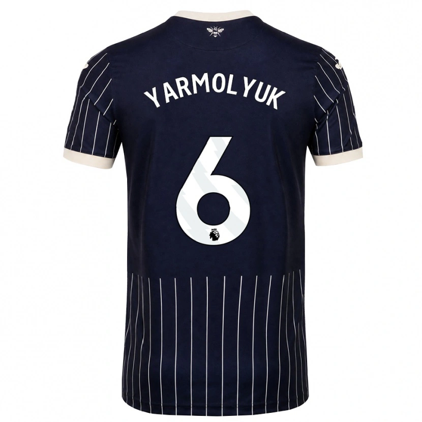 Danxen Hombre Camiseta Yegor Yarmolyuk #6 Negro Blanco 2ª Equipación 2026/27 La Camisa México