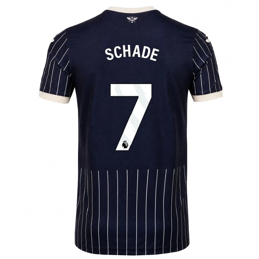 Danxen Hombre Camiseta Kevin Schade #7 Negro Blanco 2ª Equipación 2026/27 La Camisa México