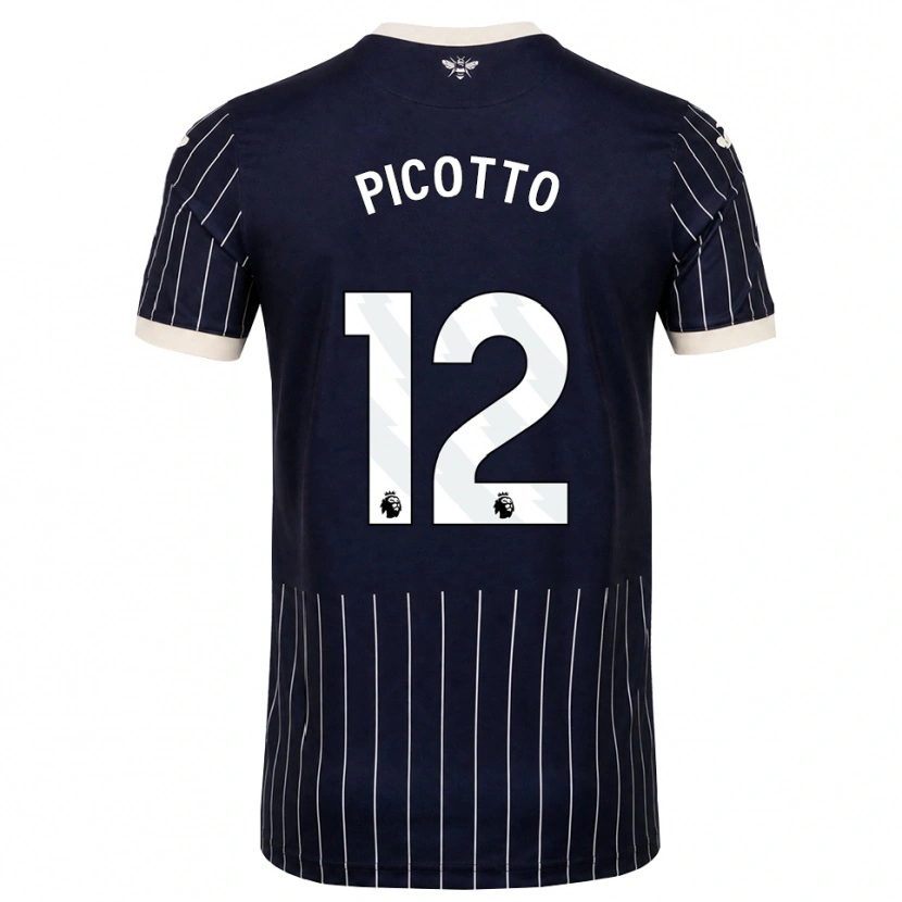 Danxen Hombre Camiseta Luca Picotto #12 Negro Blanco 2ª Equipación 2026/27 La Camisa México