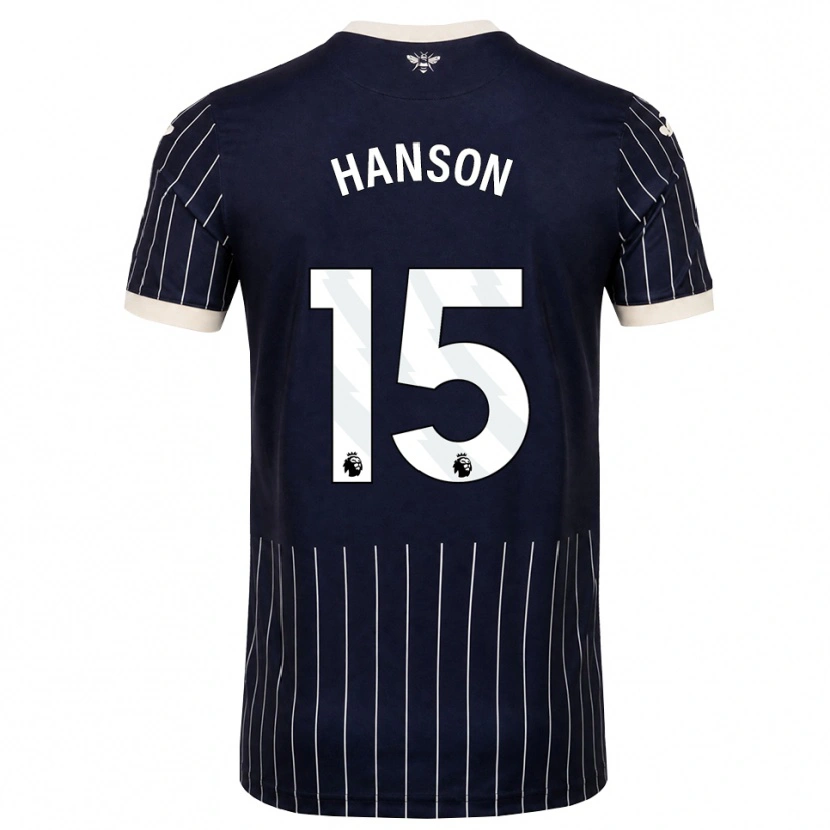 Danxen Hombre Camiseta Jacob Hanson #15 Negro Blanco 2ª Equipación 2026/27 La Camisa México