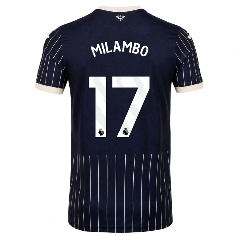 Danxen Hombre Camiseta Antoni Milambo #17 Negro Blanco 2ª Equipación 2026/27 La Camisa México