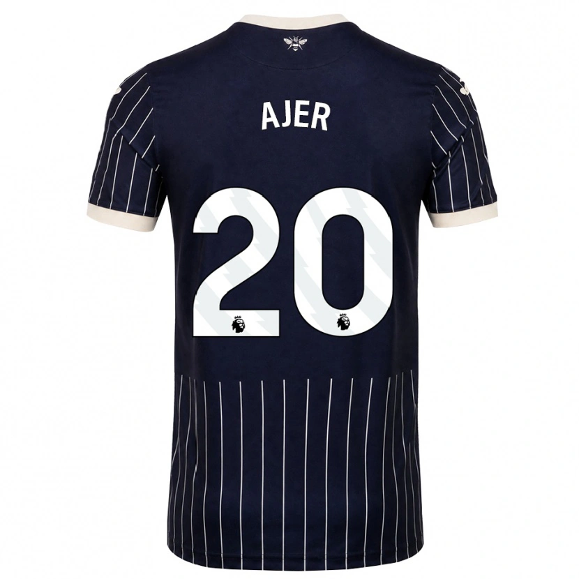Danxen Hombre Camiseta Kristoffer Ajer #20 Negro Blanco 2ª Equipación 2026/27 La Camisa México