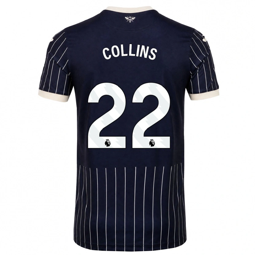 Danxen Hombre Camiseta Nathan Collins #22 Negro Blanco 2ª Equipación 2026/27 La Camisa México