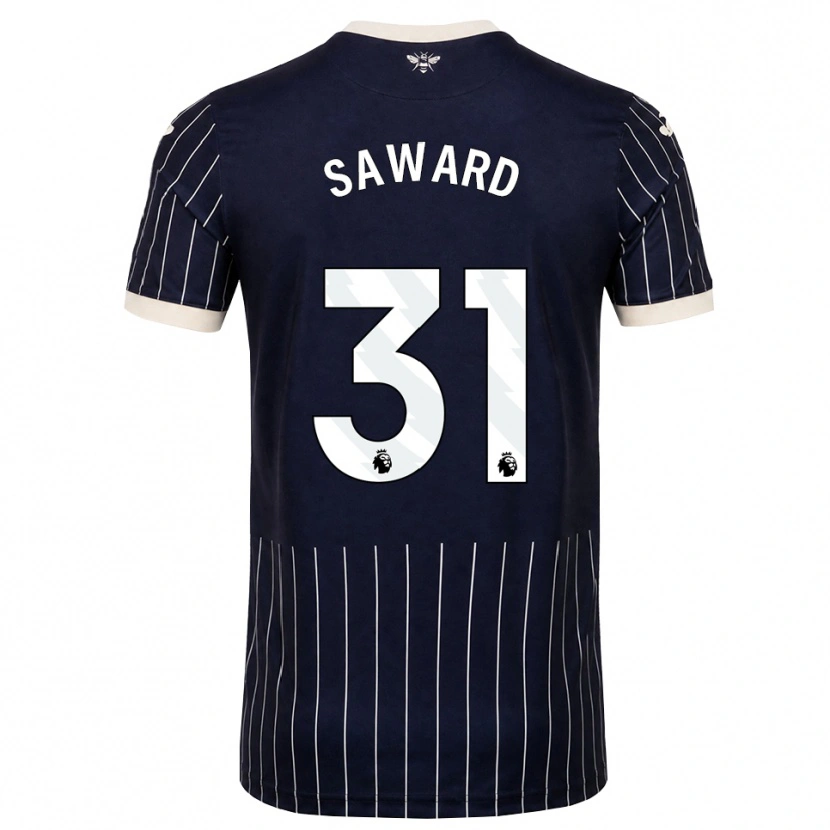 Danxen Hombre Camiseta Sammie Saward #31 Negro Blanco 2ª Equipación 2026/27 La Camisa México