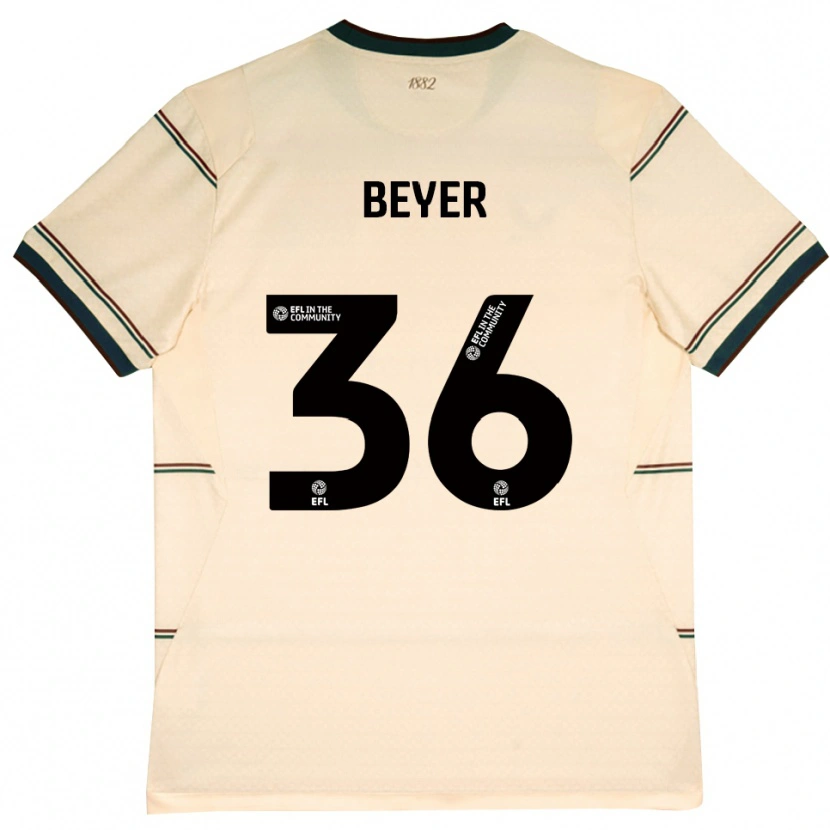 Danxen Hombre Camiseta Jordan Beyer #36 Beige Borgoña 2ª Equipación 2026/27 La Camisa México