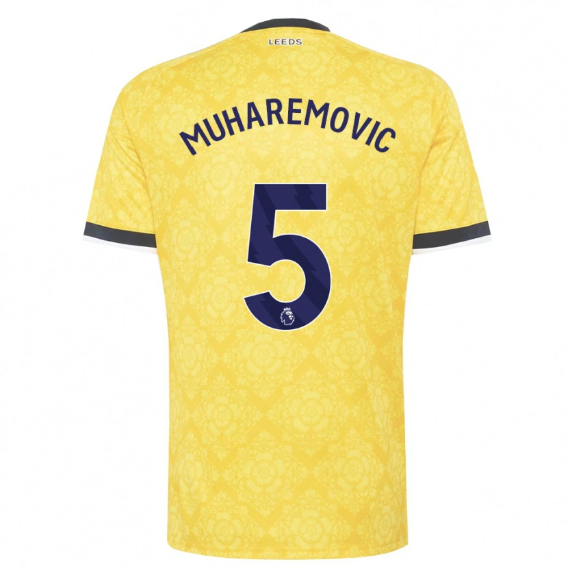 Danxen Hombre Camiseta Tarik Muharemović #5 Amarillo Blanco Negro 2ª Equipación 2026/27 La Camisa México