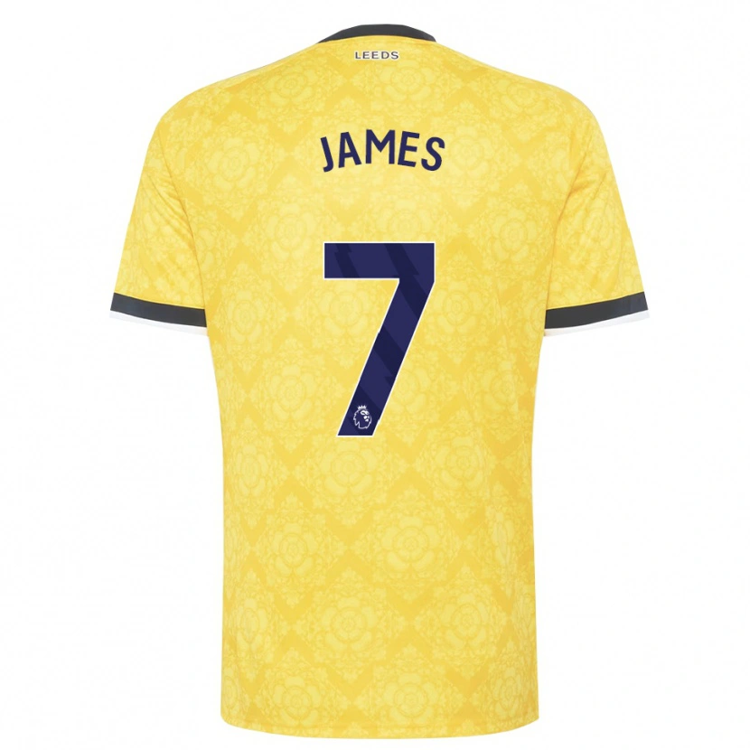 Danxen Hombre Camiseta Daniel James #7 Amarillo Blanco Negro 2ª Equipación 2026/27 La Camisa México