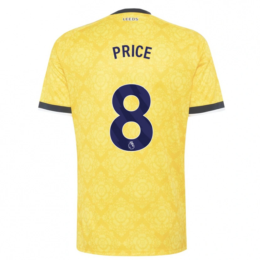 Danxen Hombre Camiseta Leoni Price #8 Amarillo Blanco Negro 2ª Equipación 2026/27 La Camisa México
