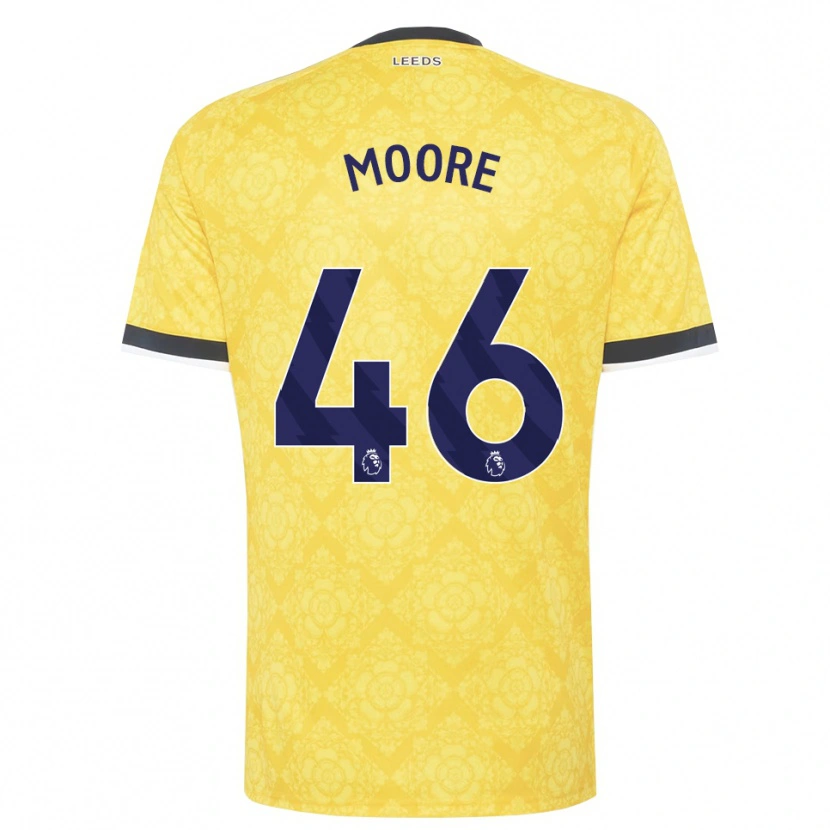 Danxen Hombre Camiseta Kris Moore #46 Amarillo Blanco Negro 2ª Equipación 2026/27 La Camisa México