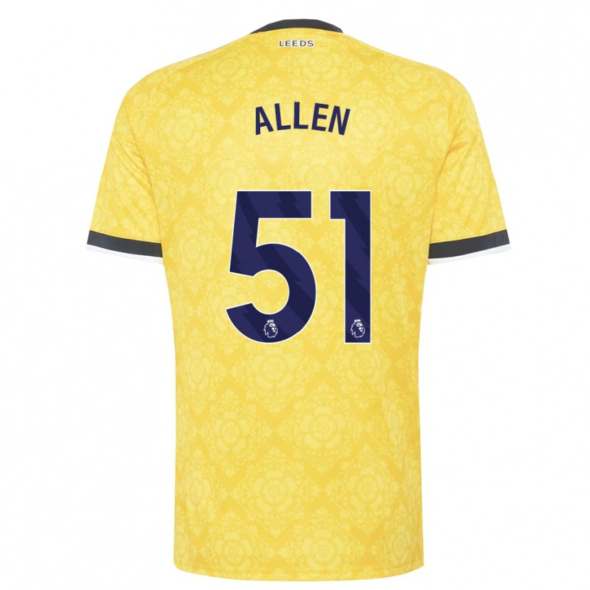 Danxen Hombre Camiseta Charlie Allen #51 Amarillo Blanco Negro 2ª Equipación 2026/27 La Camisa México