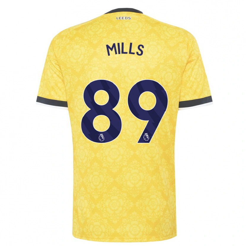 Danxen Hombre Camiseta Callum Mills #89 Amarillo Blanco Negro 2ª Equipación 2026/27 La Camisa México