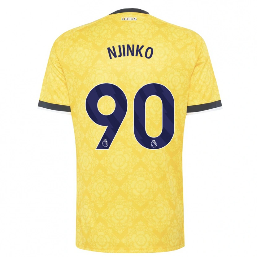Danxen Hombre Camiseta Carrick Njinko #90 Amarillo Blanco Negro 2ª Equipación 2026/27 La Camisa México