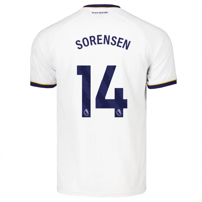 Danxen Hombre Camiseta Nicoline Sorensen #14 Azulmedianoche Blanco Amarillo 2ª Equipación 2026/27 La Camisa México