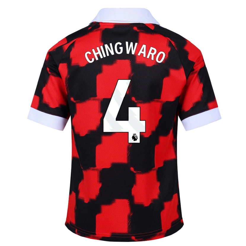 Danxen Hombre Camiseta Seth Chingwaro #4 Rojo Blanco Negro 2ª Equipación 2026/27 La Camisa México