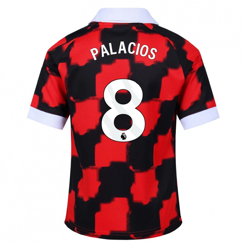 Danxen Hombre Camiseta César Palacios #8 Rojo Blanco Negro 2ª Equipación 2026/27 La Camisa México