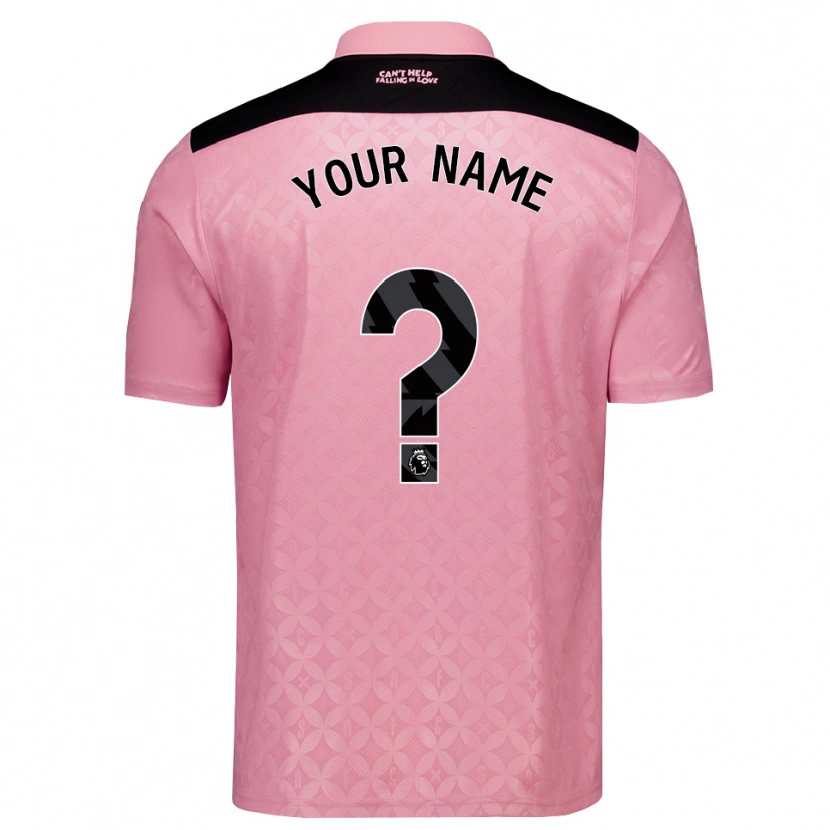 Danxen Hombre Camiseta Su Nombre #0 Rosaclaro Negro 2ª Equipación 2026/27 La Camisa México