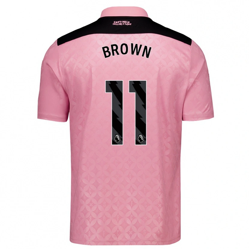 Danxen Hombre Camiseta Jessica Brown #11 Rosaclaro Negro 2ª Equipación 2026/27 La Camisa México
