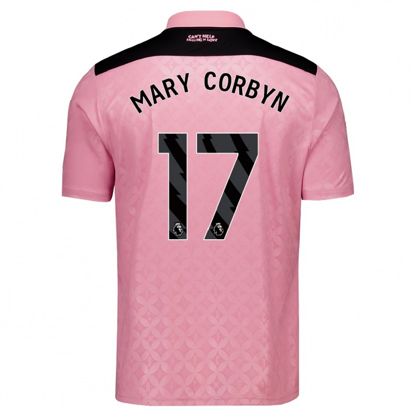 Danxen Hombre Camiseta Mary Corbyn #17 Rosaclaro Negro 2ª Equipación 2026/27 La Camisa México