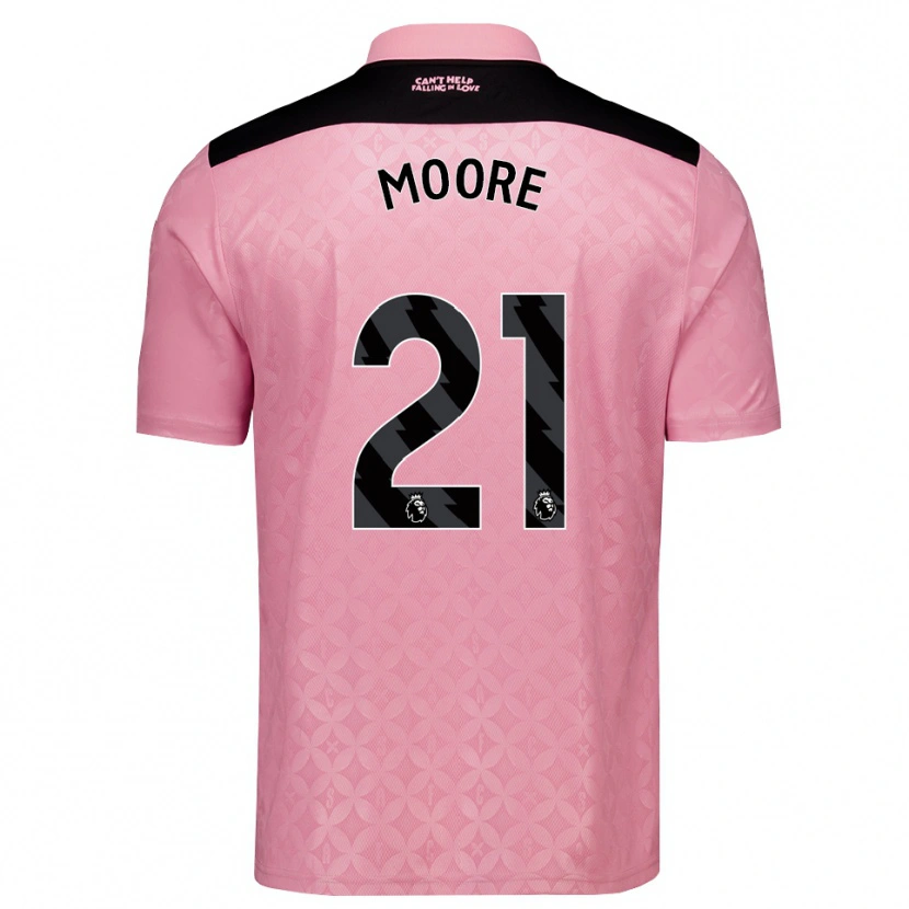 Danxen Hombre Camiseta Simon Moore #21 Rosaclaro Negro 2ª Equipación 2026/27 La Camisa México