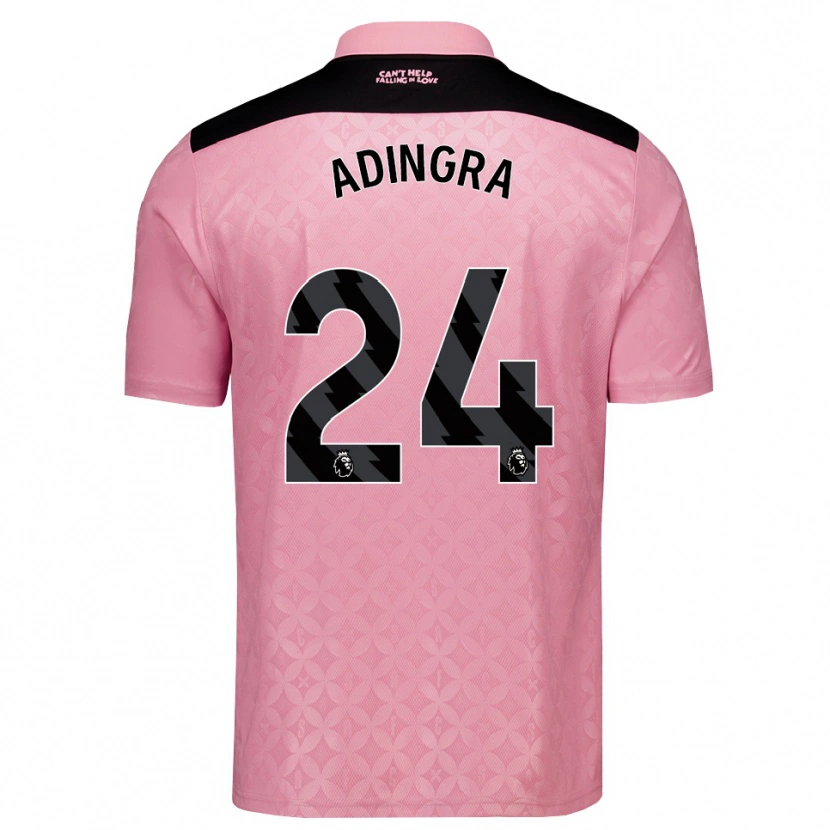 Danxen Hombre Camiseta Simon Adingra #24 Rosaclaro Negro 2ª Equipación 2026/27 La Camisa México
