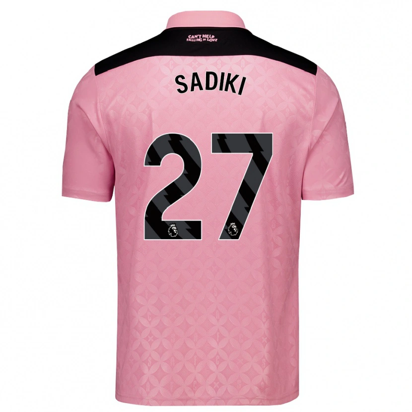 Danxen Hombre Camiseta Noah Sadiki #27 Rosaclaro Negro 2ª Equipación 2026/27 La Camisa México