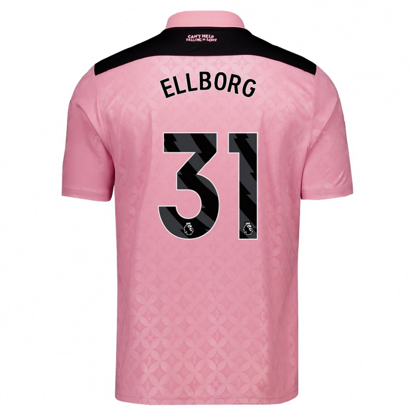 Danxen Hombre Camiseta Melker Ellborg #31 Rosaclaro Negro 2ª Equipación 2026/27 La Camisa México