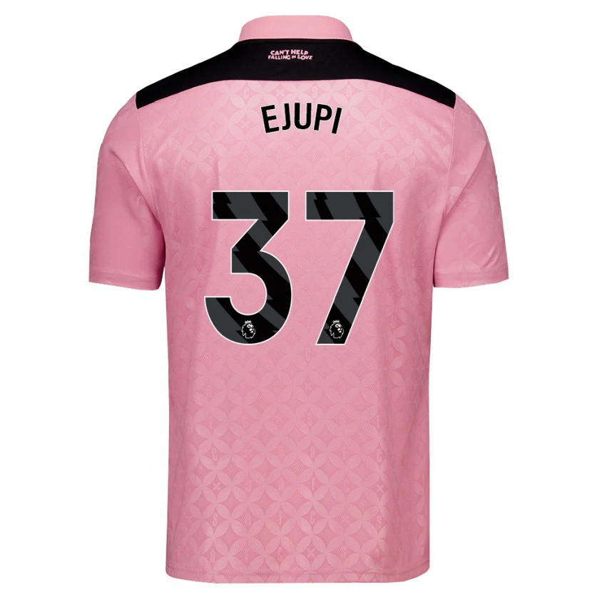 Danxen Hombre Camiseta Elizabeta Ejupi #37 Rosaclaro Negro 2ª Equipación 2026/27 La Camisa México
