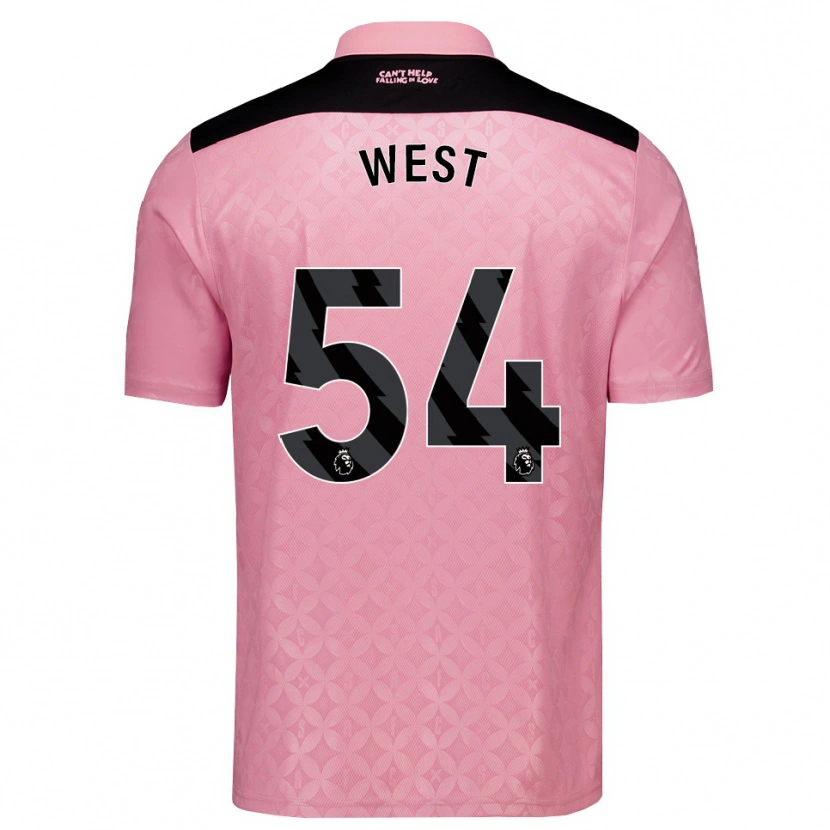 Danxen Hombre Camiseta Ella West #54 Rosaclaro Negro 2ª Equipación 2026/27 La Camisa México