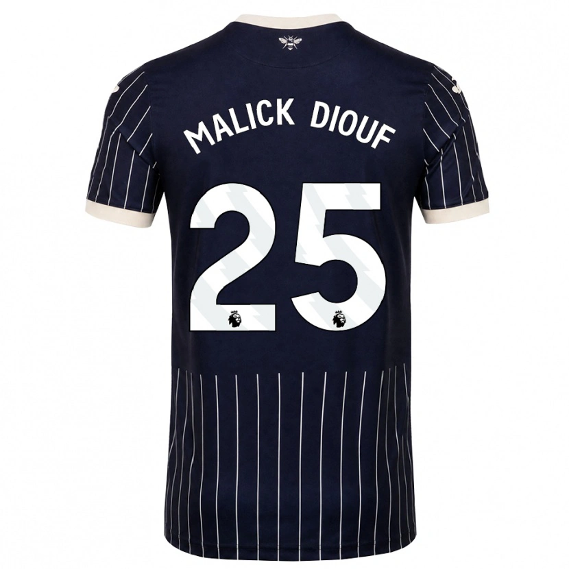 Danxen Hombre Camiseta El Hadji Malick Diouf #25 Negro Blanco 2ª Equipación 2026/27 La Camisa México